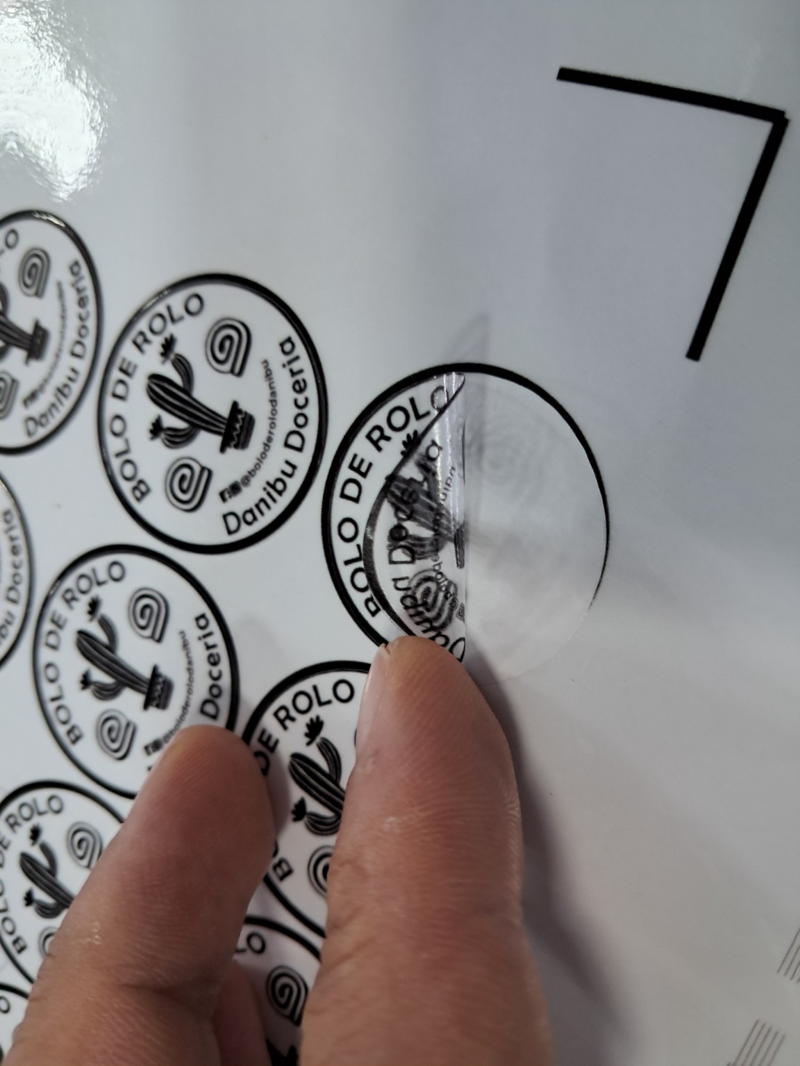 Adesivos e etiquetas — trabalho realizado