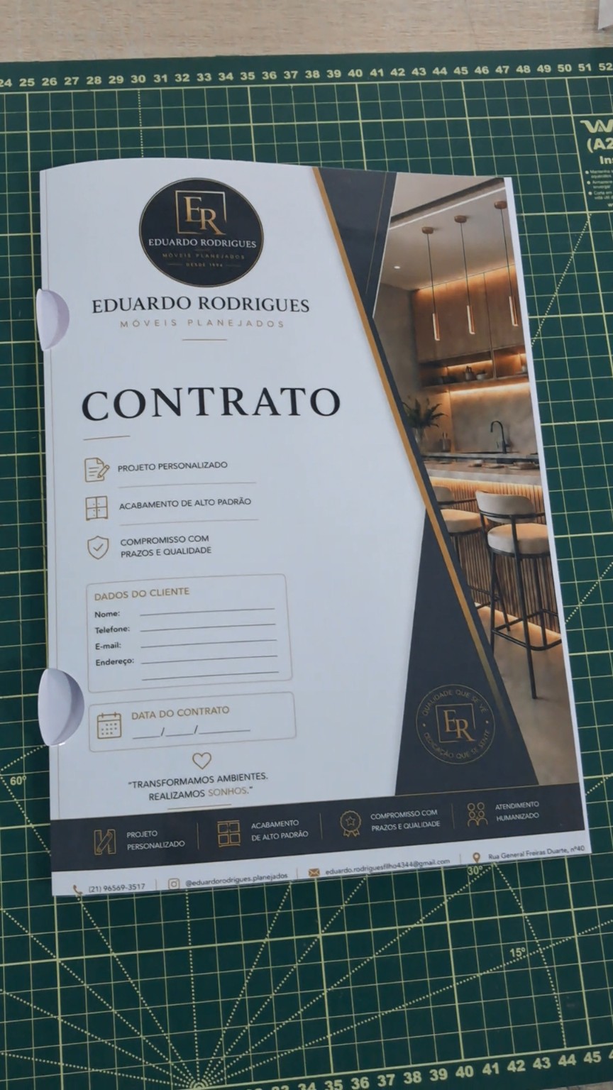 Pastas e envelopes — trabalho realizado