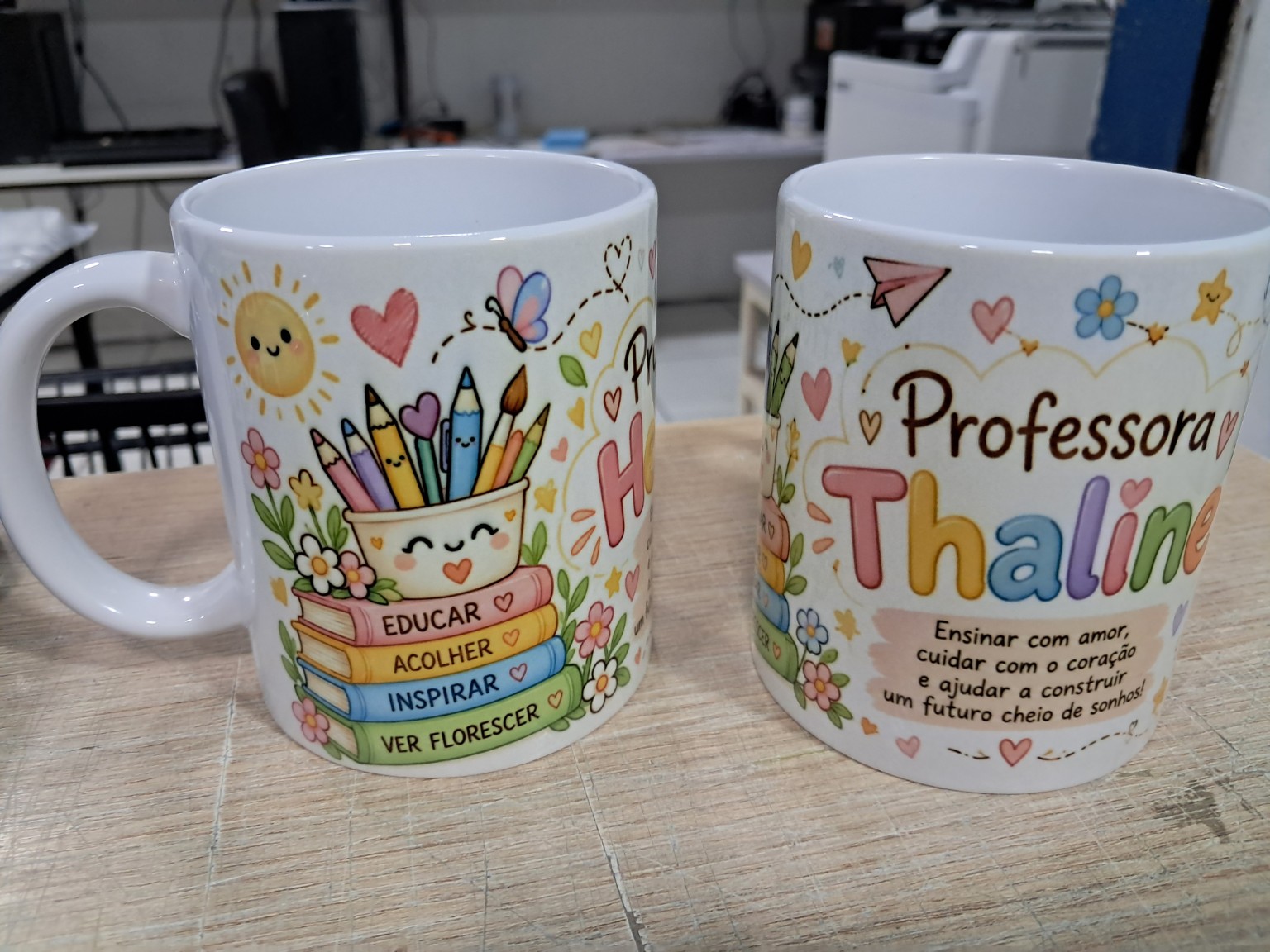 Canecas e personalizados — trabalho realizado